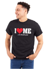 I Love Me Funny Flirty Valentines Day Women's Graphic T Shirt Tees Brisco Brands L