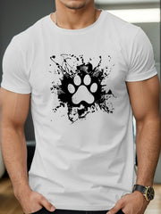 Ink Dog Paw Prints Men's Short Sleeve T-shirt Summer T-shirt Top