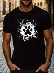 Ink Dog Paw Prints Men's Short Sleeve T-shirt Summer T-shirt Top