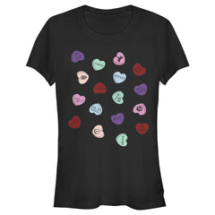Junior's Disney Villains Valentine's Day Candy Hearts Graphic Tee Black X Large