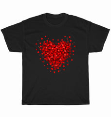 Love Red Heart Graphic Valentine's Day Couples T-Shirt Unisex Funny Tee Gift NEW