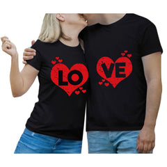 Moocorvic Valentine's Day T-shirt, Love Heart Graphic Tee, Love Shirt, Couple Valentines T Shirt, Short Sleeve Round Neck T-shirt Valentine Design