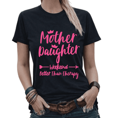 Mother's Day Gift Mom Daughter Squad Boho Graphic Tees Womans T shirt Black/White S-5XL Tops