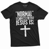`Normal Isn't Coming Back Jesus Is Graphic T?Shirt, Christian Faith Bible Verse Cross Men Crew Neck Tee Retro Men T shirts