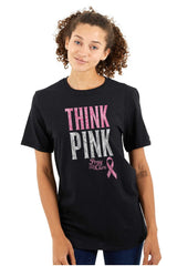Pink Ribbon Cure Breast Cancer Awareness Women's Graphic T Shirt Tees Brisco Brands L