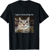 Rage Is Consuming Me - Funny Silly Staring Cat Meme Unisex T-Shirt