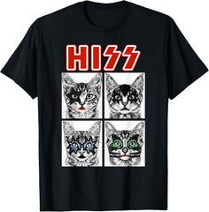Retro Cat Rock Music Concert Band Funny Cute Present Unisex T-Shirt