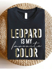Retro Leopard Is My Favorite Color T-Shirt, Women'S Leopard Tee, Leopard Mom T-Shirts