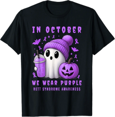 Rett Syndrome Awareness Boo Halloween Purple T Shirt Size S-5XL