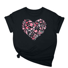 Tbopshirt Valentine's Day T-Shirts Short Sleeve Graphic Tees,Summer Plus Size Tops,Women Fashion Valentines Day Crew Neck Love Heart Printed Pullover Casual Loose Womens Tops S-XXXL