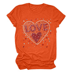 Tbopshirt Valentine's Day T-Shirts for Women Short Sleeve Graphic Tees, Plus Size Womens Tops,Valentines Day Fashion Printed T-shirt S-XXXL