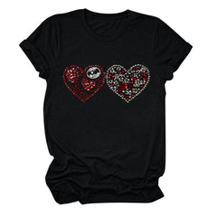 Tbopshirt Valentine's Day T-Shirts for Women Short Sleeve Graphic Tees, Plus Size Womens Tops,Valentines Day Fashion Printed T-shirt S-XXXL
