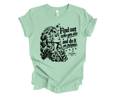 Trenz Shirt Company Women's Dolly Quote Find Out Who You Are and Do It On Purpose Country Music Short Sleeve T-Shirt-Charity Pink-Large