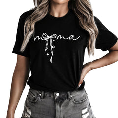 Verita Culture Mama Summer Ribbon Graphic Tees For Women’s Short Sleeve Mom T-Shirts,Funny Mom Shirt Short Sleeve Graphic Mom T-Shirts