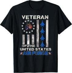 Veteran Of The United States Air Force T-Shirt US Air Force T-ShirtMen's and women's gift, black and white T-shirt, size: Extra large S-4XL