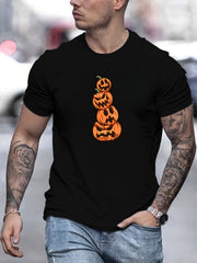 Halloween Pumpkin Pattern Casual Short-Sleeve TShirt