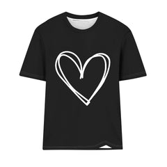 BLVB Women Valentines Day Shirts Valentines Gifts for Her Cute Heart Graphic Tee Tops Short Sleeve Crewneck T Shirts