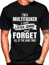 Tshirt Casual Short Sleeve, Featuring Humorous Multitasker Quote Text, Funny Daily We.Cleance, Perfect for Fishing, Outdoor Activities and Daily We.