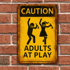A Single Piece of Metal Art Card Designed for Adult Entertainment, Perfect As a Playful Wall Decoration for Various Spaces Including Outdoor Areas, Living Rooms, Bedrooms, Bathrooms, Homes, Bars