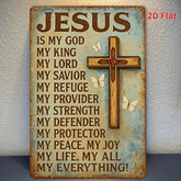 Vintage Cross Metal Wall Art- 8X12 Inch Tin Sign with Inspirational Quote Rustic Iron Plaque for Home Bar Cafe Garage Decor Perfect Room Accent Inspirational Wall Decor Perfect for Room Decor