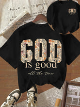 Front & Back Print God Is Good Shirt Women Bible Verse Church Worship Top