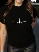 Travel T-Shirt Women Men Airplane Landing Silhouette Vacation Airport Outfit Top