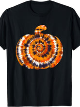 Fun Halloween Tie Dye Pumpkin Hippie Aesthetic Graphic Tee for Men Women, Cute Psychedelic Fall Short Sleeve T-Shirt, Casual Crew Neck Top for Halloween Gift