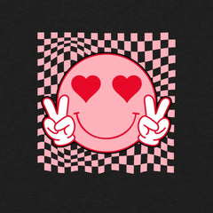 Wild Bobby Cute Trippy Peace Heart Valentine's Day Peace Hipster Vibes Women Graphic Tee