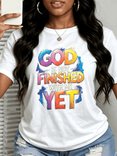 God Is Not Finished With Me Yet Graphic T?Shirt for Women, 100% Cotton Crew Neck Short Sleeve, Christian Faith Inspirational Casual Tee Top