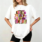 Let Me Tell You About My Jesus" T-shirt, Christian-style leopard print, faith quote T-shirt design, religious Easter shirt.