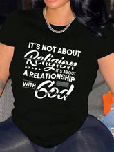 Women's Christian T-Shirt, It's Not About Religion Relationship With God Graphic Tee, Faith Shirt