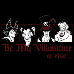 Junior's Disney Valentine's Day Be My Villaintine Or Else... Graphic Tee Black 2X Large