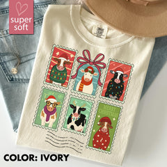 Comfort Colors® Cow Christmas Gift, Cows, Cow Shirt, Gift Cow, Farm Christmas Shirt, Christmas Animals, Animal Christmas, Cow Farm Animals
