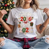 Good Bye 2026 Hello 2027 Graphic T‑Shirt, Happy New Year NYE Crew Neck Short‑Sleeve Casual Festive Tee for New Year Party & Family Matching Outfits