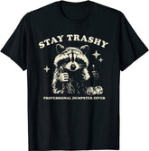 Funny Raccoon Quote Graphic T?Shirt, Humorous Wildlife Animal Print Men Casual Crew Neck Short Sleeve Tee Men Clothing
