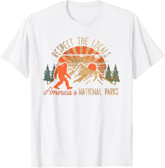 Respect The Locals America's National Parks Vintage Bigfoot T-Shirt