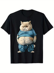 Funny Fat Cat Art Design T-Shirt