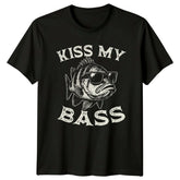 Kiss My Bass T-Shirt Bass Fishing Fishing Birthday Gift For Him And Her