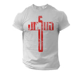 Men Vintage Distressed Jesus Cross Graphic T?Shirt, Men T shirts Christian Faith Religious Crew Neck Short Sleeve Tee For Men