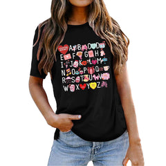 MuXiKeJi Clothes Valentines Shirts for Women Valentines Day Tshirt Love Heart Graphic Tee Tops