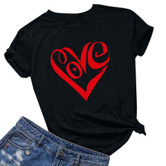 Tbopshirt Valentine's Day T-Shirts for Women Short Sleeve Graphic Tees, Plus Size Womens Tops,Valentines Day Fashion Printed T-shirt S-XXXL