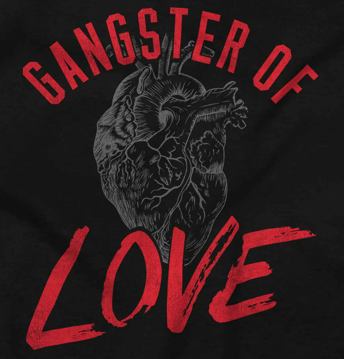 Gangster Of Love Funny Valentines Day Womens Slim Fit Graphic Tee Brisco Brands L