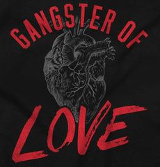 Gangster Of Love Funny Valentines Day Womens Slim Fit Graphic Tee Brisco Brands L