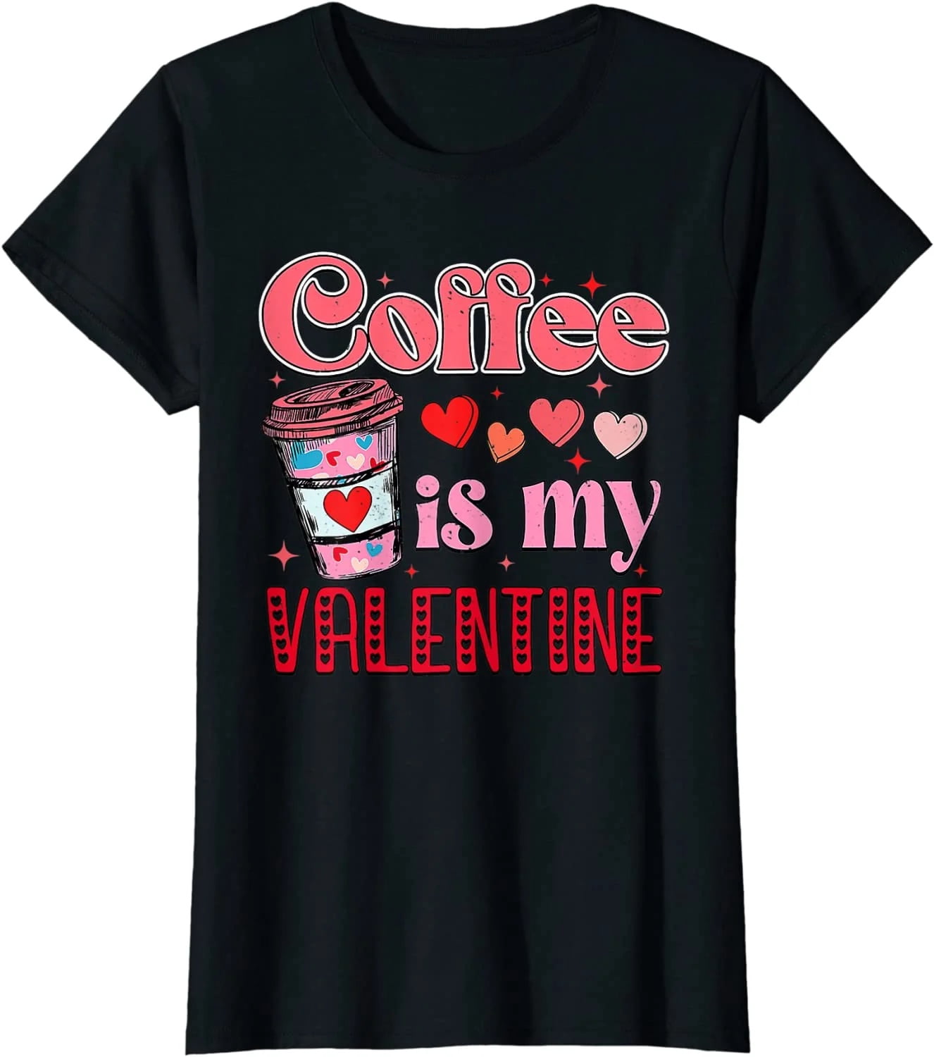 100% Cotton Coffee Is My Valentine T-Shirt, Funny Coffee Lover Shirt for Women and Men, Caffeinated Valentine’s Day Gift, Coffee Lover Graphic Tee, Valentine Gift for Adults, Unisex T-Shirt