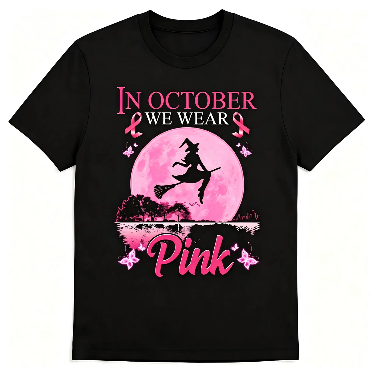 "In October We Wear Pink" Breast Cancer Awareness T-Shirt for Men Women