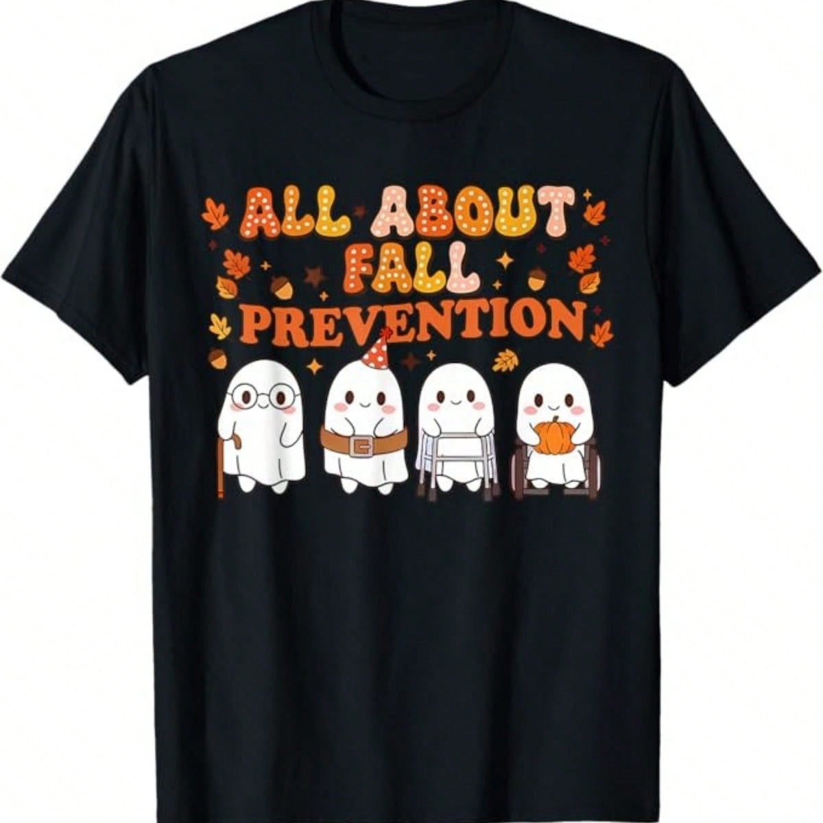 Fall Prevention Ghost Nurse Funny Professional Autumn Graphic Tee