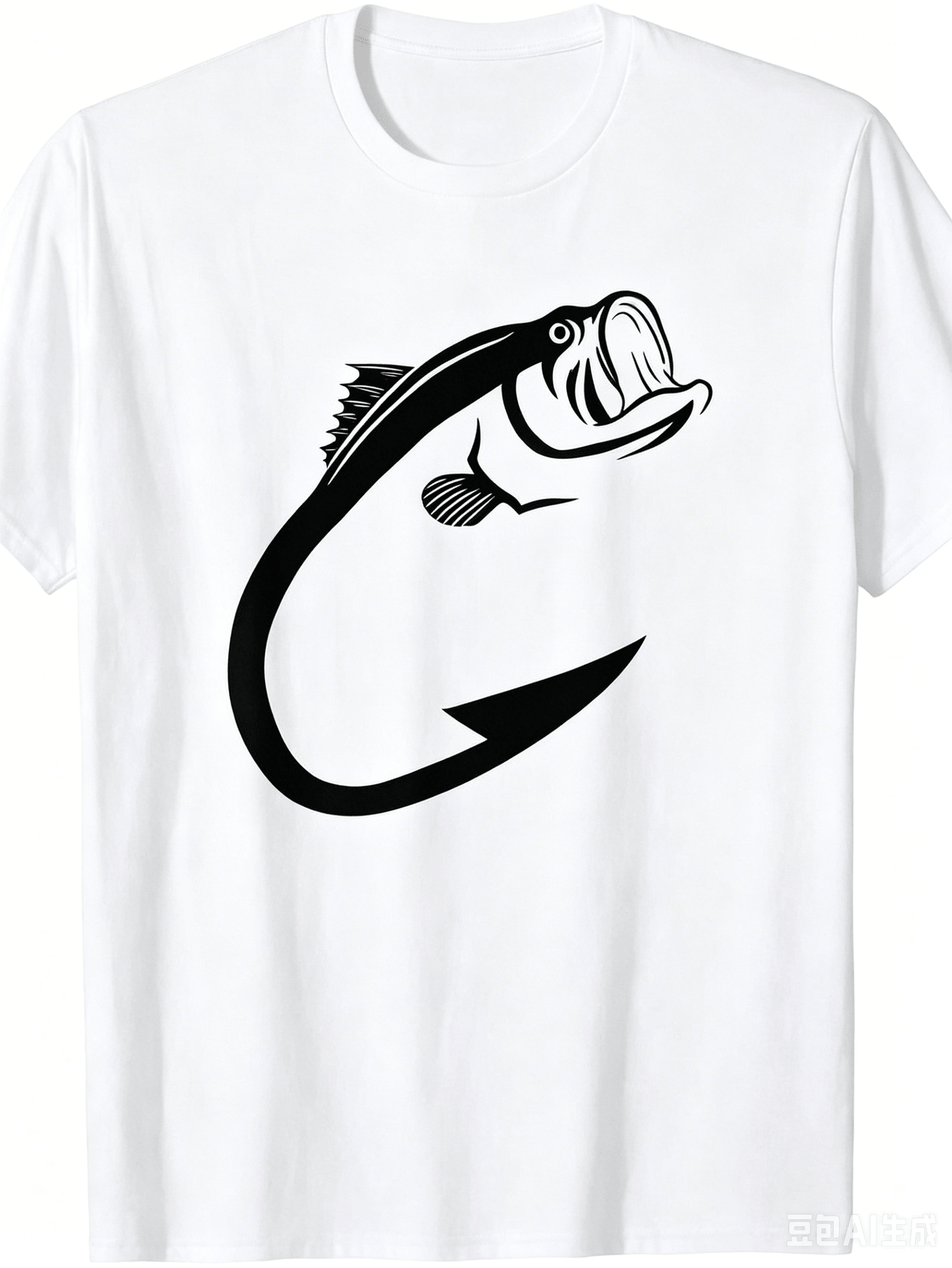 Men's Soft Cotton Casual T-Shirt Everyday Wear Suitable For All Seasons Simple Fishhook Art
