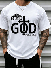 100% Black Be Still & Know Faith T-Shirt | , Casual Sportswear, Crew Neck, Short Sleeve, All-Season, Printed T-Shirt, Halloween Gift,
