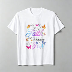 Let Faith Overcome Fear. Butterfly Art Religious T-Shirt