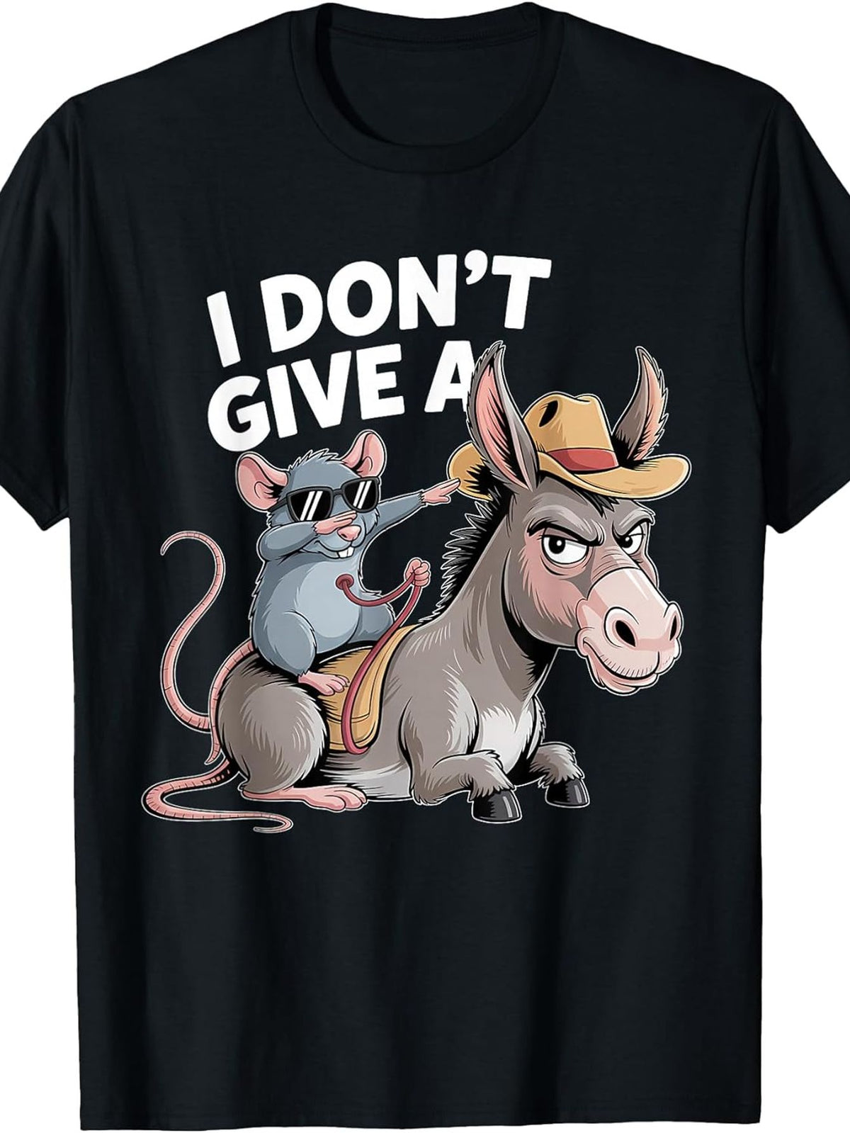 I Don't Give A Rats Donkey Mouse Humor TShirt